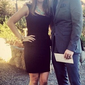 Bebe Black Peplum Cocktail Dress